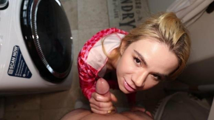 Angelica Coralvine - Hot Blonde Stepmom Lets Stepson Fuck Her While She Folds Laundry (2023 | FullHD)