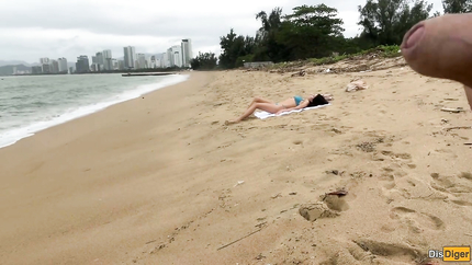 Katty West, Dis Diger - Babe Can I Cum on Your Tits? - Public Cock Flashing on the Beach (2025 | HD)