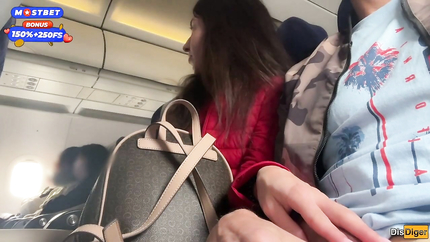 Katty West, Dis Diger - Risky Public Jerking off on a Plane Full of People - Public Dick Flashing (2025 | HD)