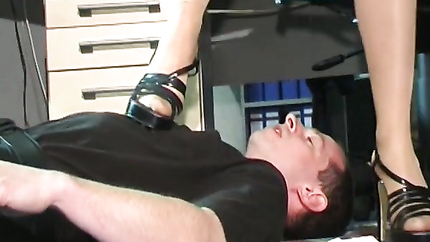 An amazing looking German babe punishing her man in the office (2025 | SD)