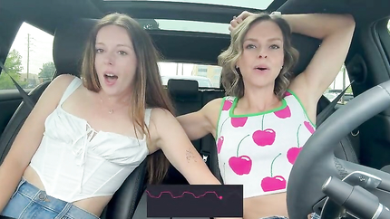 Nadia Foxx & Serenity Cox Using Lush Remote Controlled Vibrators in A Drive Thru & Cumming Hard (2025 | SD)