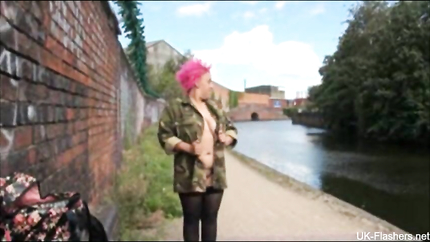 Pink hair fattie naked on the Road (2025 | SD)