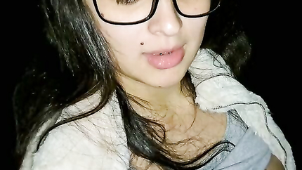 Stepsister gives a blowjob while taking a walk in the woods outdoor (2025 | SD)