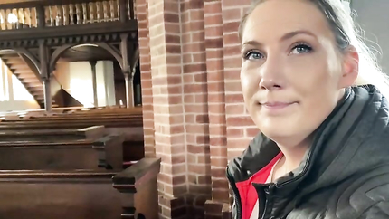 Acolyte fucks horny blonde milf in the church! Receive the blessed sperm! (2025 | SD)