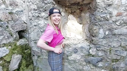 Caught! recognized by strangers while hiking in the mountains! Now I'm already fucking in a castle! (2025 | SD)