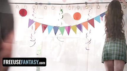 Mia Kay, Lola Mai, Sergeant Miles - Freeuse Fantasy - Hot Blond Birthday Girl Squirts All Over Her Stepdad And Stepsis During Threesome (2026 | SD)