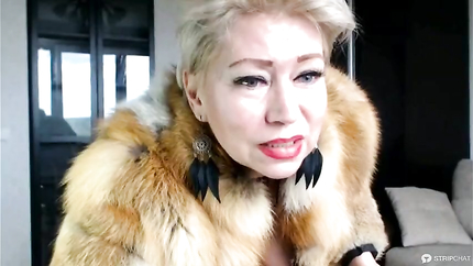 Hot sexy Russian MILF slut in a fur coat and a cigarette... (2026 | SD)
