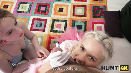 Novella Night, Andrew Marshall - HUNT4K. Hot Russian whore Novella Night is fucking with her landlord in front of her cuckold GF (2026 | SD)