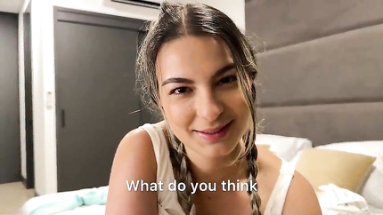 Petite blonde 18 year old convinces a strange neighbor to come to her house and fucks him to creampie while her parents! (2026 | SD)