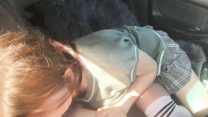 Schoolgirl gave a public blowjob in the car and asked to take her home (2026 | SD)