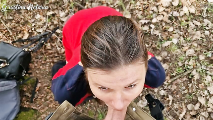 Shy Russian girl gave me slobbery blowjob on a first date in the wood! (2026 | SD)