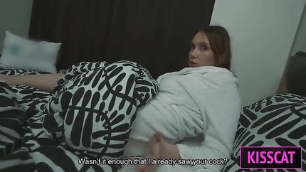 Taboo Fantasy Turns Real? Step mom Helps Step son in Share Bed with Hand, but Fills Pussy with Cum (2026 | SD)