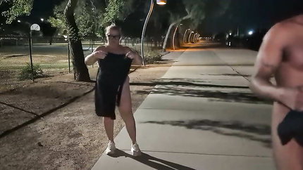 Thick BBW wife strips in public park and role play with hus! BadBlondieMonroe (2026 | SD)