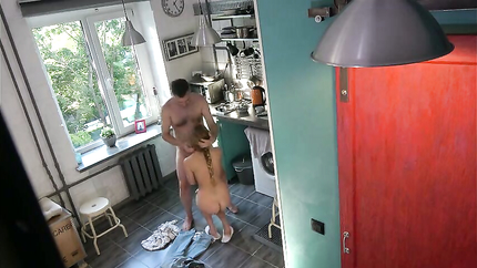 Young blonde sucks old man in the kitchen (2026 | SD)