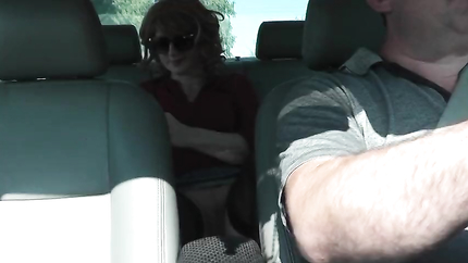 Sexy MILF in stocking without panties in public stopped taxi (2026 | SD)