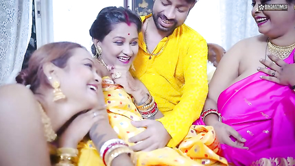 Desi Horny Indian Three Bhabhi wants to get Fucked By Their Devar like a Bhabhi's Groupsex Party ( Hindi Audio ) (2026 | SD)