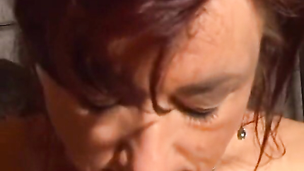 A brunette German MILF sucks two dicks after BDSM threesome (2026 | SD)