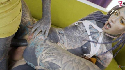 Heavily Tattooed Dap Threesome- hardcore ANAL fuck - DAP, gapes, facefuck, facial (alternative, goth, punk) ZF037 (2021 | HD)