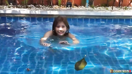 JohnTronX - Wet Asian babe gets a hard anal pounding by the pool (2026 | SD)