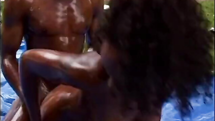 Ebony babe and black stud have slippery fuck session (2026 | SD)