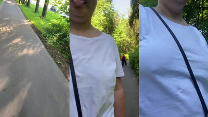 OUTDOOR WALKING AROUND AND TALKING DIRTY. I'M FLASHING MY HUGE NATURAL TITS AND HAIRY PUSSY. (2026 | SD)