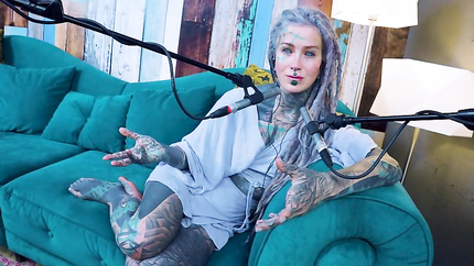 I talk about U - uncomfortable - ASMR podcast SFW talking goth skinny girl dreadlocks tattoo model inked girl (2026 | SD)