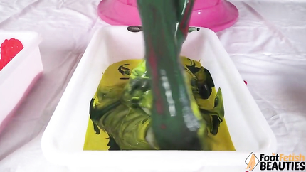 Beautiful Girl Katia Casadei Dips Her Sexy Feet in Different Colors and Massages Her Legs and Feet (2026 | SD)