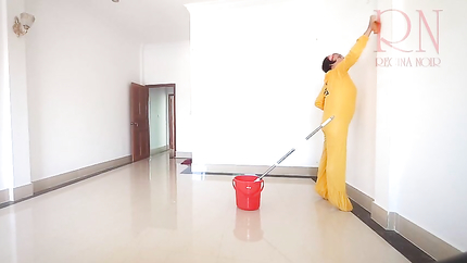 Naked maid cleans office space. Maid without panties. Hall c 2 timer (2026 | SD)