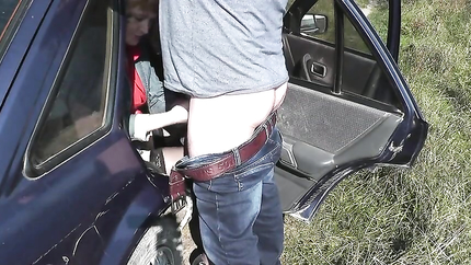 Sex in backseat car Taxi driver stopped on side road sexy blonde MILF jerk off cock. Man fuck pussy doggystyle cum (2026 | SD)