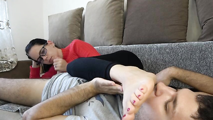 Hot stepmom Anna gives blowjob and footjob for stepson (2026 | SD)