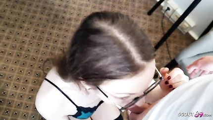 German Nerd Teen Addaire give intense POV Blowjob after College (2026 | SD)