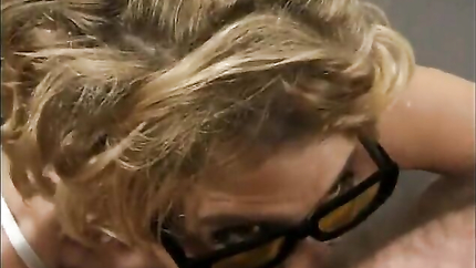 Beautiful blonde sucks off big bald hunk in his office (2026 | SD)