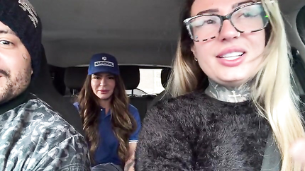 My husband's cuckold got out of the car and I called the gas station attendant to fuck and she accepted and got in the car and was so horny that she was all naked (2026 | SD)