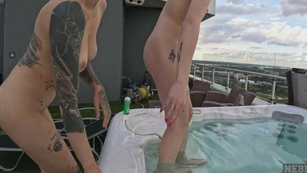 Cheri, Matty - Cheri And Matty Perez Fuck Eachother Lesbian Double Dildo Underwater In The Jacuzzi With Closeups (2024 | FullHD)